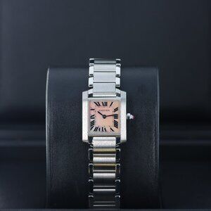 Cartier Tank Francaise Small, Pink Mother of Pearl Dial - SS on Bracelet